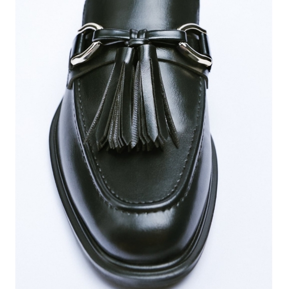 NWT Zara Gucci Style Tassel Flat Loafers - Picture 2 of 4